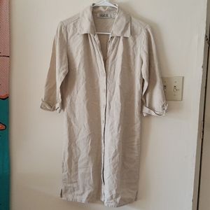 Vintage linen blend shirt dress